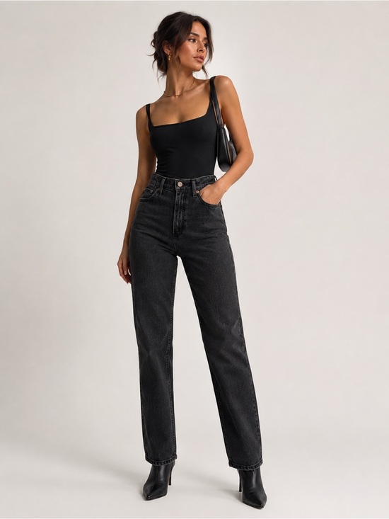 Abercrombie & Fitch Denim - Abercrombie & Fitch 90s Straight Ultra High Rise Black Jeans Size 25